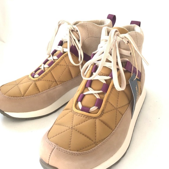 NEW Teva Ember Commute Waterproof Sneaker Boots LACE UP BOOTIES BROWN NIB - Picture 2 of 8